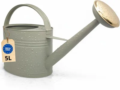 Produktbild von Gießkanne 5 l, Metall, grün, mit Messingbrause, für Garten