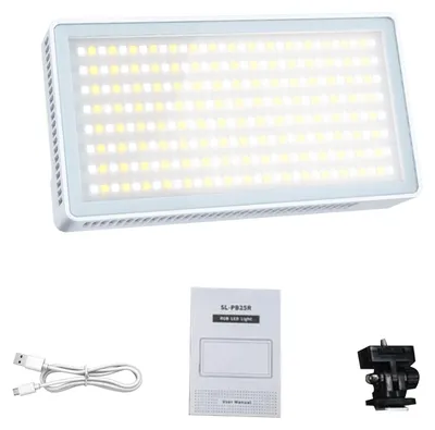Zdjęcie produktu dla Lampa wideo LED RGB o mocy 25 W, temperatura barwowa 2500–9000 K, regulowana jasność, do studia fotograficznego i transmisji na żywo