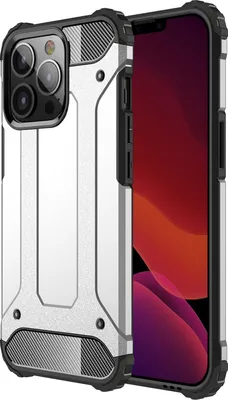 Produktbild von Mobigear Outdoor iPhone 13 Pro Max Hülle Hardcase Backcover Stoßfest - Silber