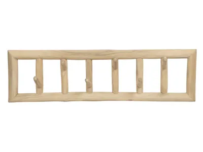 Produktbild von Kleiderhaken - 70 x 11 x 20 cm - Teakholz - Naturfarben - LIPALIA