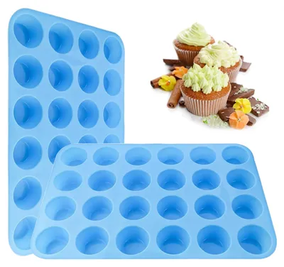 2er-Set Silikon-Muffinformen, antihaftbeschichtet, rot, spülmaschinengeeignet