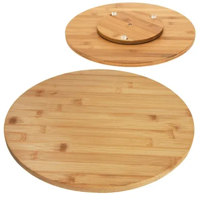 Image de Plateau rotatif en bambou avec protection antidérapante pour le service