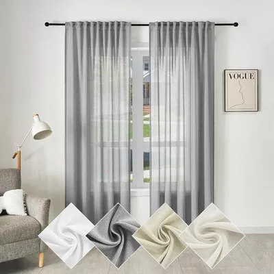 Obrázok produktu pre Priehľadná roletová záclona v bielej/krémovej/zelenej/pieskovej farbe – 135/175/225/245 cm
