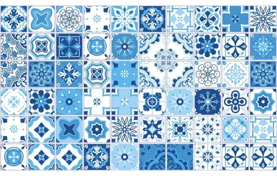 Productafbeelding van Zelfklevende tegelstickers voor keuken en badkamer – 60 cementtegels stickers, Issa stijl – 60 stickers, 15 x 15 cm