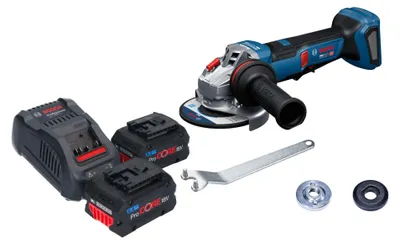 Zdjęcie produktu dla Szlifierka kątowa akumulatorowa Bosch GWS 18V-11 PS 18 V 125 mm bezszczotkowa + 2x akumulator ProCORE 8,0 Ah + ładowarka