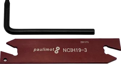 A black L-shaped tool and a red metal tool are shown against a white background.