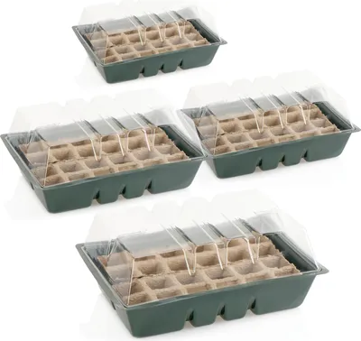 Produktbild von com-four® 4x Zimmergewächshaus zum Anzüchten von Pflanzen - Anzuchtset