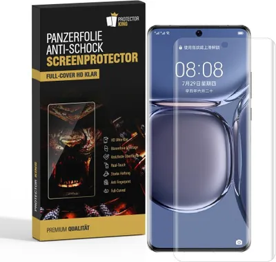 Produktbild von 2x Panzerfolie für Huawei P50 Pro FULL SCREEN Displayschutz Schutzfolie KLAR/ ANTI-SHOCK/ ANTI-KRATZ/ ANTI-BRUCH/ ANTI-SCHMUTZ