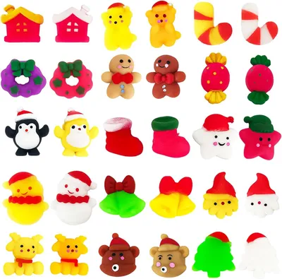Produktbild von Weihnachten Mochi Squishy Set,30 Stück Weihnachten Mochi Squeeze Spielzeug,Kawaii Squishies Stress Relief Spielzeug,Mini Geschenke Mochi Party Favors