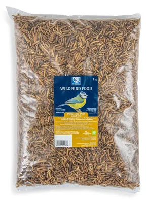 Produktbild von CJ Wildlife Getrocknete Insekten für Vögel 1kg - Calciumwürmer & Mehlwürmer - Für Wildvögel ganzjährig - Proteinreich über 15%