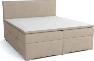 Produktbild von FEDVE Boxspringbett Schlafzimmerbett KANTON mit 2 Bettkästen, Doppelbett mit Bonell-Matratze und Topper 180x200 cm Beige (Soro 21)
