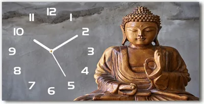 Produktbild von Wanduhr aus Glas – 60x30 cm - Glasbild - Glasuhr - Gehärtetes Glas - weisse-zeiger - Holzbuddha