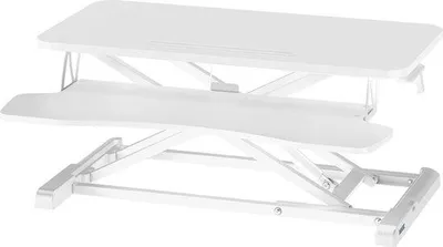 Produktbild von Ergonomisches Stehbüro, höhenverstellbar, 80x40cm, weiß, mit Tastenbordfach