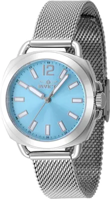 Produktbild von Invicta Wildflower 47323 Damenarmbanduhr - Quartz Bewegung - Edelstahl mit Blauem Zifferblatt - 32 mm