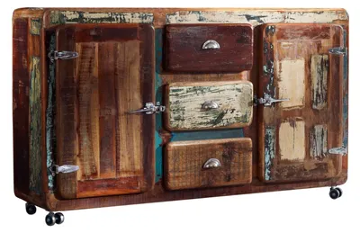 Immagine prodotto di MASSIVMOEBEL24 | credenza in legno di Legno riciclato 150x40x90 multicolore laccato FREEZY #07