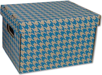 Obrázek produktu pro Úložná krabice EMBA, 22,5x20x30 cm,modrý tisk