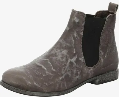 Produktbild von Damen Stiefeletten aus echtem Leder in Grau mit Reißverschluss und Gummisohle