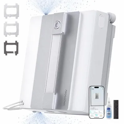 Produktbild von Proscenic Fensterputzroboter, 7000 Pa Saugkraft, 4 Ultraschall-Sprühdüsen, 5 Reinigungsmodi, Doppel-Wassertank, App- & Fernbedienung, intelligente