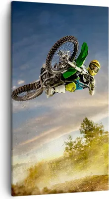 Produktbild von Bild auf Leinwand - Leinwandbild - Motorrad Extrem Spaß Wettbewerbe - 45x80cm - Wand Bild - Wanddeko - Leinwanddruck - Bilder - Kunstdruck - Wanddekoration - Leinwand bilder - Wandkunst - PA45x80-2854