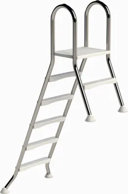 Produktbild von Eichenwald Poolleiter Modell 57 Hochbeckenleiter freistehend Beckenhöhe 1,50m/0,40m 5/1-Stufen