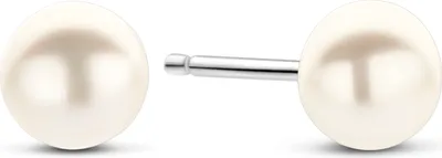 Produktbild von New Bling - 9NB-1581-RH-6 - 925 zilveren oorknopjes met parel - 6-7 mm - rhodium plated
