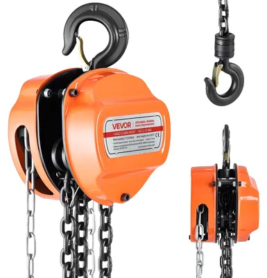 Immagine prodotto di Paranco a catena VEVOR con capacità di carico di 1 T, paranco a catena manuale, altezza di sollevamento di 6 m, paranco con catena G80, blocco a catena per impieghi gravosi, paranchi manuali, paranco a blocco a catena per garage, magazzini, macchinari automobilistici, arancione