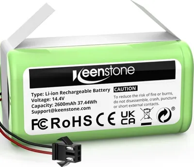 Imagen del producto de Batería de repuesto Keenstone de 2600mAh, 14,4V, compatible con robots aspiradores Conga, Ecovacs, Eufy e IKOHS