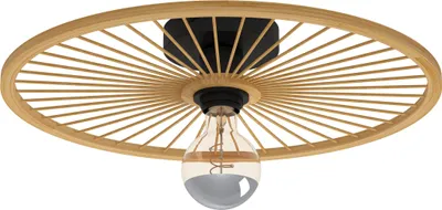 Produktbild von EGLO Deckenlampe Leominster, runde Deckenleuchte, Wohnzimmerlampe, Lampe für Wand und Decke, Flurlampe mit E27, Ø 45 cm