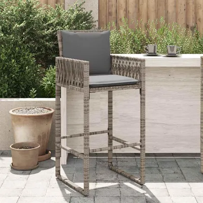 Produktbild von VidaXL 368707, Terrasse, Gepolsterter Sitz, Polyrattan, Stahl, Grau, 110 kg, 520 mm