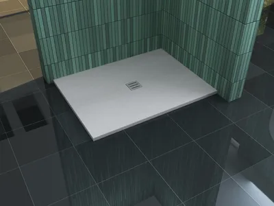Produktbild von 32 mm Duschtasse Stonelook 140 x 90 cm in weiß