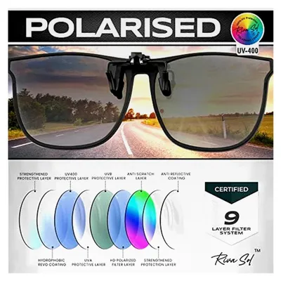 Produktbild von Polarisierte Sonnenbrille mit Clip, Blau, für Damen und Herren, UV400-Schutz