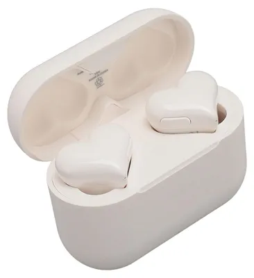 Zdjęcie produktu dla Bezprzewodowe słuchawki Bluetooth 5.3 w kształcie serca, HIFI, stereo, wodoodporne, z etui ładującym, białe, idealne dla dziewcząt i kobiet