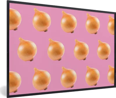 Produktbild von MuchoWow® MuchoWow® Gerahmtes Poster Gemüse - Zwiebeln - Rosa 30x20 cm - Poster mit zchwarzem Bilderrahmen - Kunstdruck - Bild-Poster