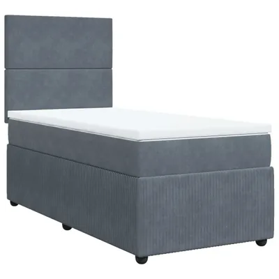 Produktbild von Boxspringbett mit Matratze Dunkelgrau 80x200 cm Samt