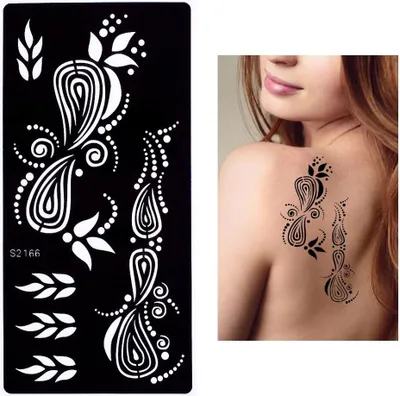 Produktbild von Henna Tattoo Schablone Airbrush Stencil Blume