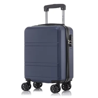 Produktbild von Koffer Trolley Reisekoffer Suitcase, Rollkoffer Handgepäck ,mit 4 Rollen360°, Hartschalenreisekoffer, Zahlenschloss, Weicher Gummigriff (S,Dunkelblau)