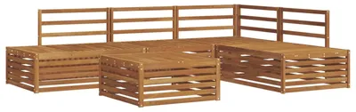 Image de Ensemble de canapés d'extérieur vidaXL, 5 pièces, en bois massif d'acacia naturel