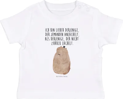 Produktbild von Mr. & Mrs. Panda  T-Shirt Murmeltier 12. - 18. Monat - Weiß - Geschenk, Anstand, Freundlichkeit, Babyshirt, Baby Top, Knigge, Fröhlichkeit, Kinder Oberteil, Shirt
