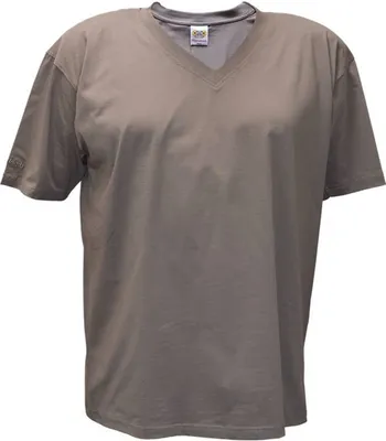 Produktbild von Übergrößen Tolles Basic T-Shirt RAMMBOCK Schlamm mit Stickerei V-Neck 3XL