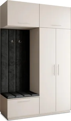 Produktbild von Masseno Garderobe-Set REMA 150/240/60 cm Modern Garderobenschrank Kaschmir, Veloursstoff MONOLITH 95 (Schwarz)