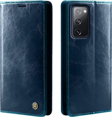 Produktbild von Handyhülle für Samsung Galaxy S20 FE Kunstleder Flip Vintage Cover Hülle RFID Schutz Case Kartenfach Farbe: Blau