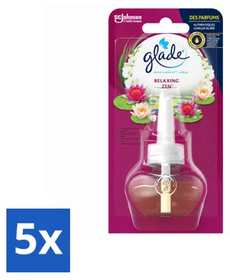 Zdjęcie produktu dla 5 sztuk wkładów zapachowych do dyfuzora Glade Electric, zapach "Relaxing Zen" - zestaw ekonomiczny