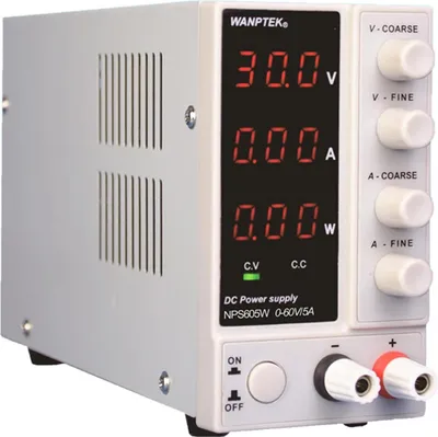 Immagine prodotto di Alimentatore da laboratorio Alimentatore CC - NPS605W - 0–60 V, 0–5 A, 300 W - Regolabile, regolato, alimentatore switching - Display digitale - Bianco