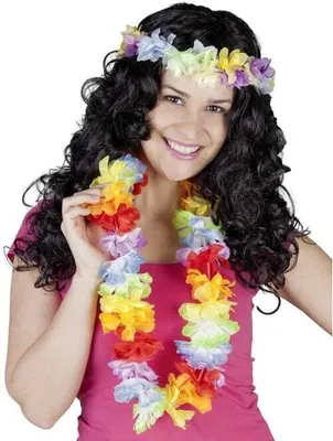 Produktbild von Bunte Blumenkette aus Polyester Kostümzubehör für Fasching & Halloween, Einheitslänge