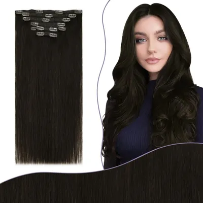Produktbild von Clip-In Haartressen, Dunkelbraun, 135 g, 40 cm