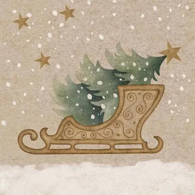 Produktbild von 20 Servietten Winter Sledge 33x33cm weiß