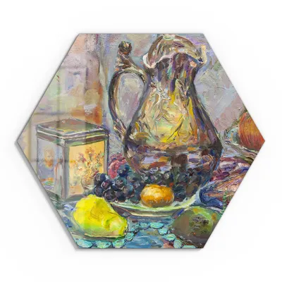 Produktbild von DEQORI Glasbild Echtglas 55x48 cm 'Stilllebenglanz' Wandbild Bild modern Deko