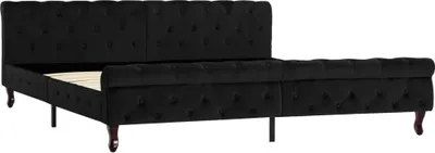 Produktbild von vidaXL Bettgestell Schwarz Samt 200 x 200 cm