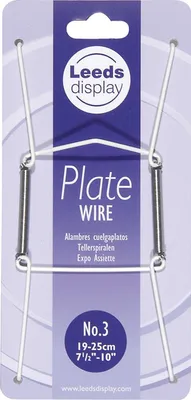 Produktbild von Leeds Display 00421 Teller-Wandhalter No.3 19-25 cm, mit Polychlorid beschichtete Haltehaken, Tellerspiralen, weiß