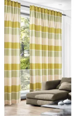 Produktbild von Fertigschal verdeckte Schlaufen "Streifen" - Größe (HxB): 280x140cm Farbe: Grün